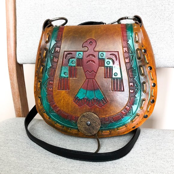 Indigenous Handmade Faux Leather Purse Bag - Picture 4 of 7